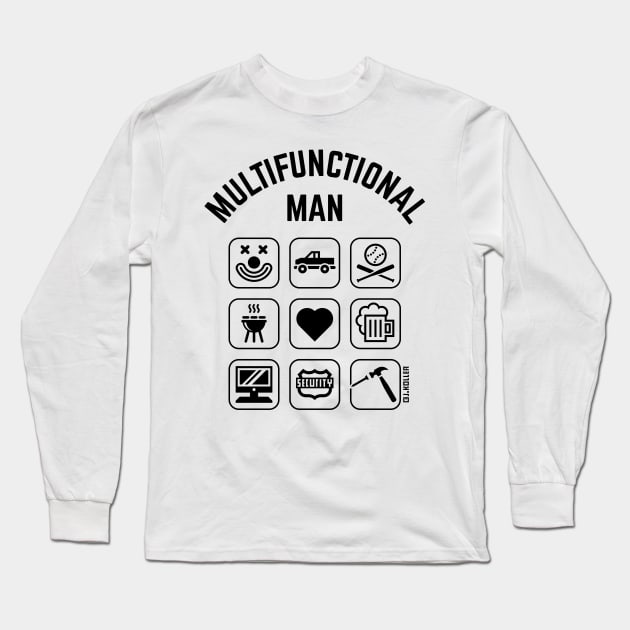 Multifunctional Man (9 Icons / Smartphone Design) Long Sleeve T-Shirt by MrFaulbaum